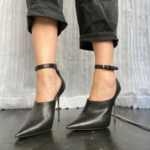 Narciso Rodriguez Black Pumps with Chrome Heels